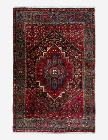 Vintage Turkish Hand-Knotted Wool Rug No. 446, 4'2" x 6'7"
