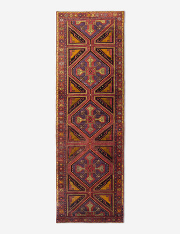 Vintage Turkish Hand-Knotted Wool Runner Rug No. 242, 4' x 14'1"