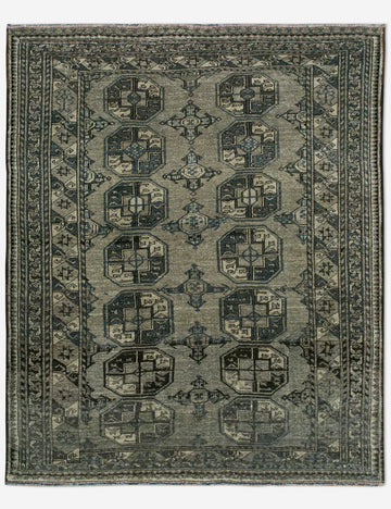 Vintage Turkish Hand-Knotted Wool Rug No. 460, 4'6" x 5'2"
