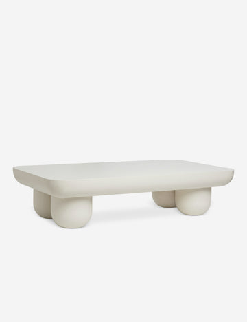 Open Box: Clouded Rectangle Coffee Table, Matte White by Sarah Sherman Samuel
