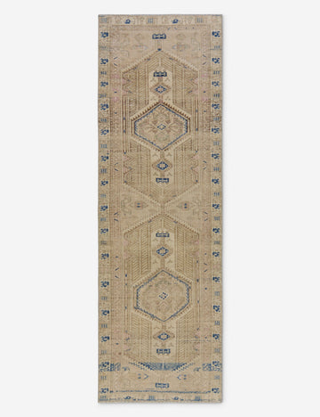 Vintage Turkish Hand-Knotted Wool Runner Rug No. 254, 3'3" x 10'3"
