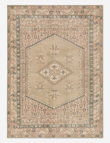 Vintage Turkish Hand-Knotted Wool Rug No. 419, 6'6" x 8'10"