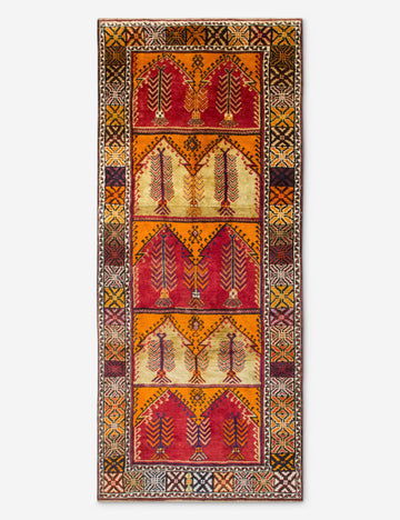 Vintage Turkish Hand-Knotted Wool Runner Rug No. 296, 5'6" x 13'1"