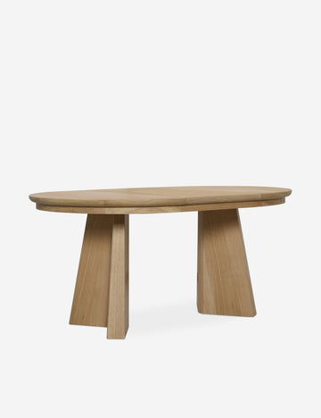 Open Box: Nycola Extendable Oval Dining Table, Natural Oak 44"W