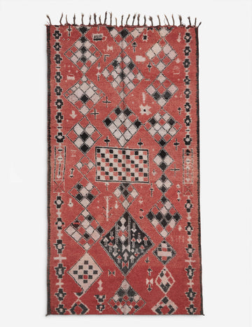 Vintage Moroccan Hand-Knotted Wool Rug No. 36, 5'7" x 11'1"