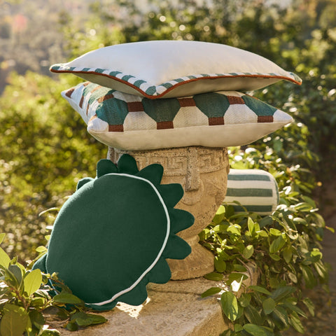 Outdoor Pillows + Poufs