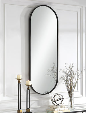 Piero Oval Full Length Mirror : Black