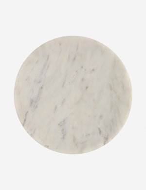 Overhead view of the top of the Meazza round marble drink side table.