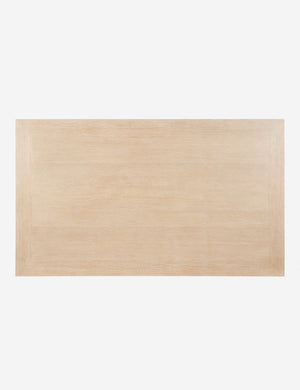Overhead view of the Kristoff bleached oak minimalist rectangle coffee table.