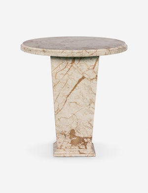 Engen round modern marble side table.