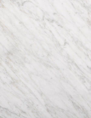 Close up of the stone of the Ozawa mixed-material, marble top coffee table.