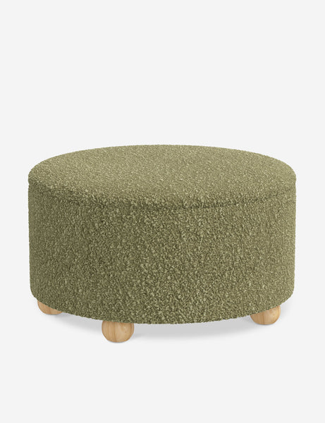 #color::green-luxe-boucle #size::34-Dia | The storage space inside the Kamila Green Boucle 34-inch ottoman