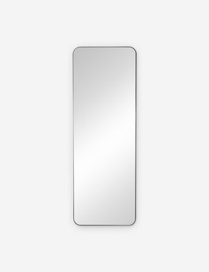 Aire rounded corner leaning floor mirror with black frame