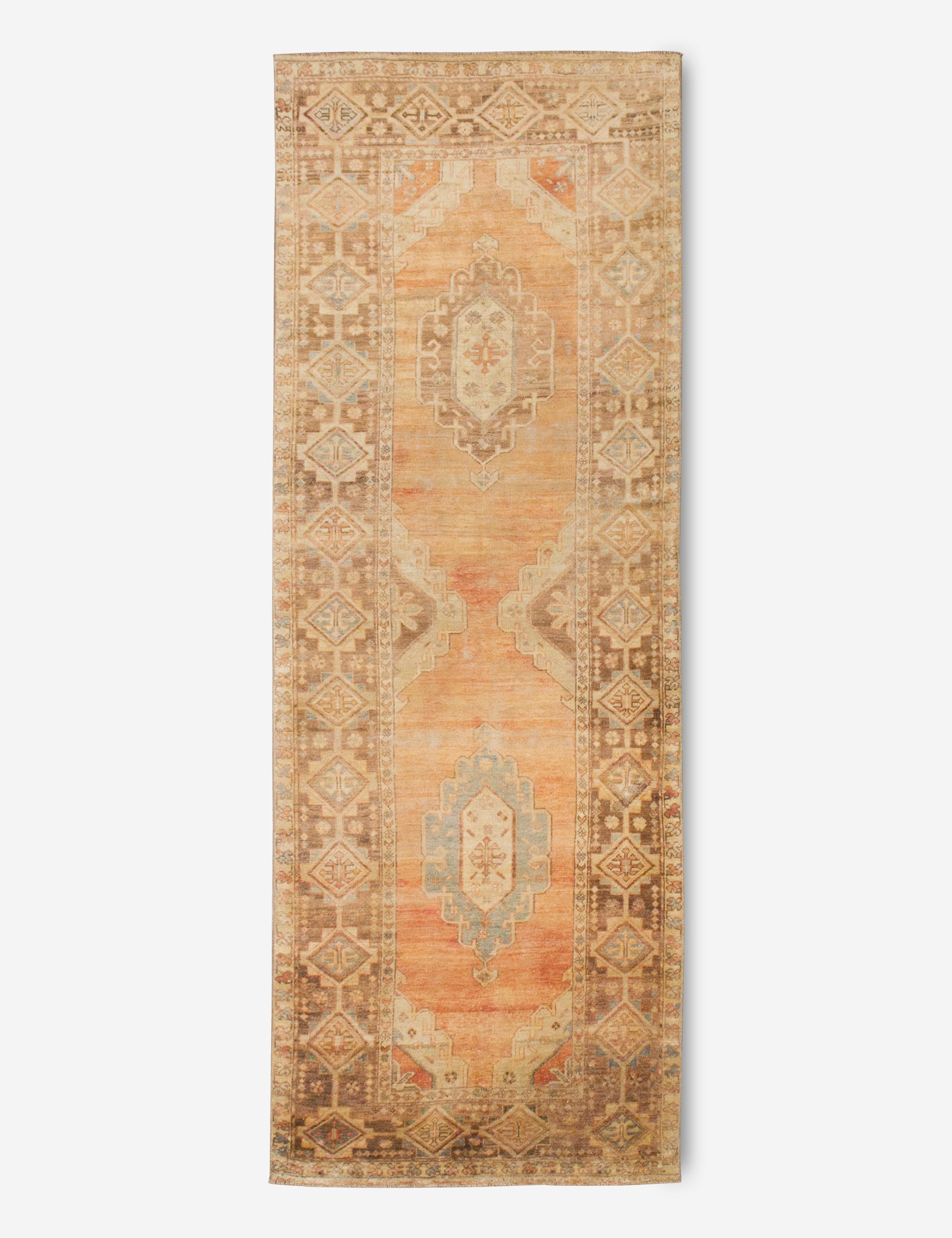 Vintage Turkish Hand-Knotted Wool Runner Rug No. 235, 4'1" x 12'