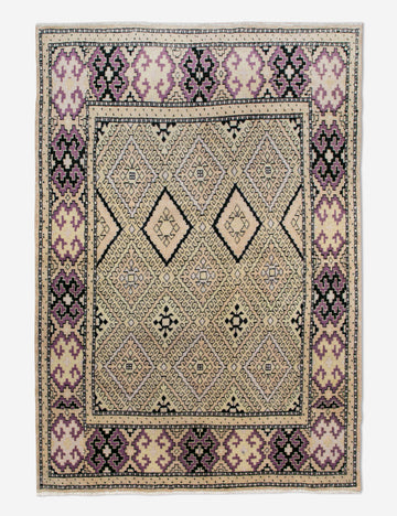 Vintage Turkish Hand-Knotted Wool Rug No. 456, 4'5" x 6'1"