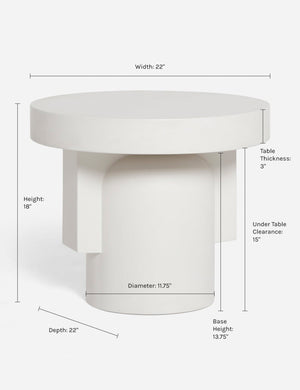 Dimensions on the Anja Indoor Outdoor Round Side Table