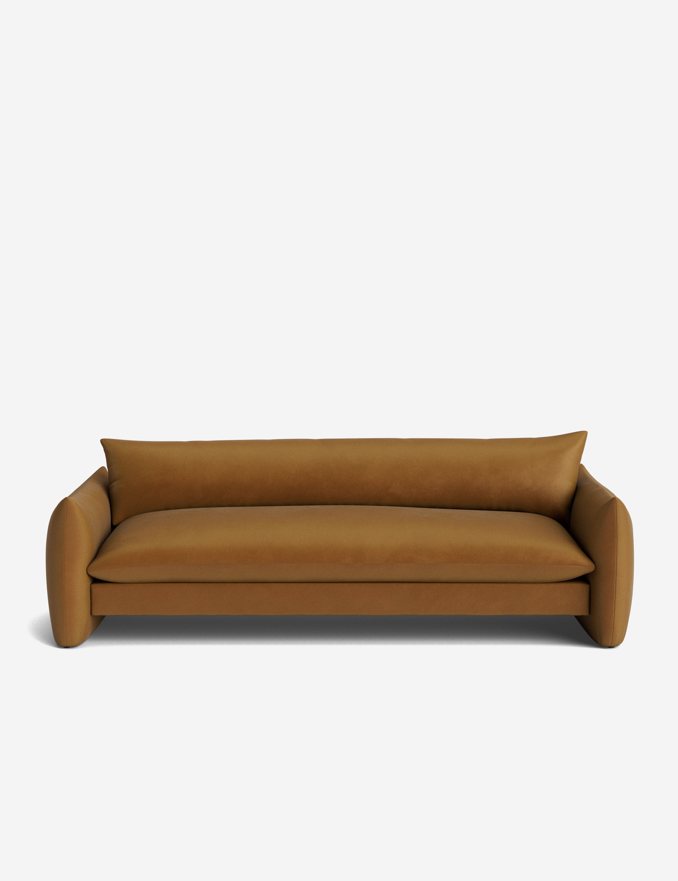 Open Box: Banks Sofa, Cognac Velvet 96"W