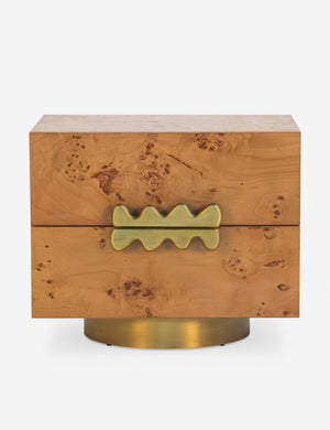 Bertone burl wood 2-drawer nightstand