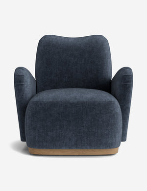 Open Box: Bei Swivel Chair, Indigo Performance Striated Velvet by DISC Interiors