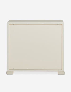 Back of the Beck grooved light wood nightstand.