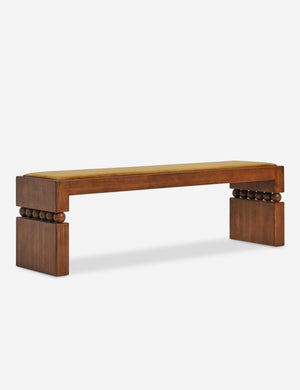 Angled view of the Ceiba mixed-material sculptural accent bench by Carly Cushnie.