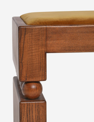 Close up of the leg of the Ceiba mixed-material sculptural accent bench by Carly Cushnie.