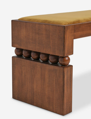 Close up of the leg of the Ceiba mixed-material sculptural accent bench by Carly Cushnie.