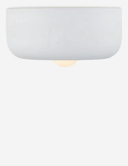 #color::white #size::12.25-dia | Denny textured ceramic flush mount light.