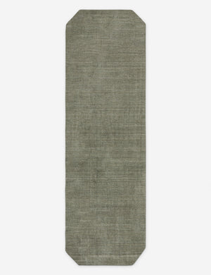 Damara solid viscose runner rug in sage.