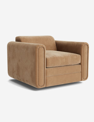 Open Box: Eleanor Swivel Chair, Caramel Vintage Velvet