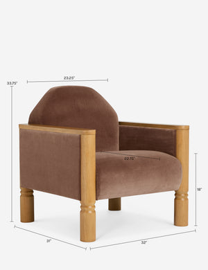 Dorsey Accent Chair : Walnut Faux Mohair