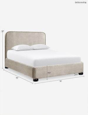Bishop Platform Bed : Sky Blue Velvet / Queen
