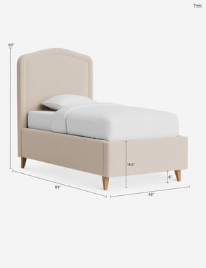 Hollins Bed : Sky Blue Classic Velvet / Twin / Chestnut