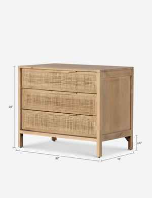 Hannah 3-Drawer Nightstand : Black