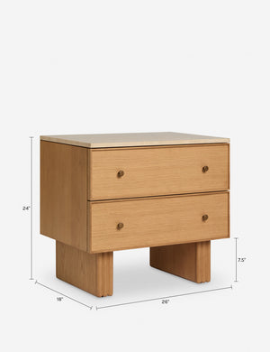 Keshan Nightstand : Natural and Travertine