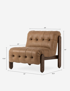 Cantor Leather Accent Chair : Tan Leather