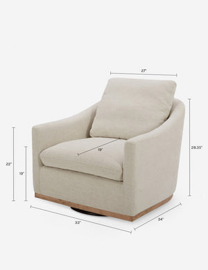 Endicott Swivel Chair : Cream Basketweave
