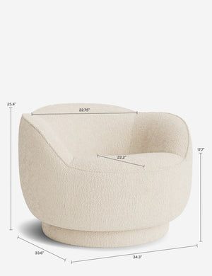 Fern Swivel Chair by Sarah Sherman Samuel : Ivory Modern Boucle