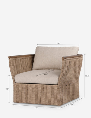 Gershwin Outdoor Swivel Chair : Natural