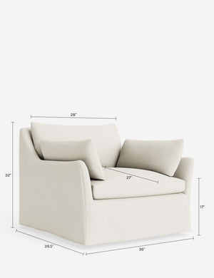 Portola Luxe Depth Slipcover Chair : Sage Performance Striated Velvet