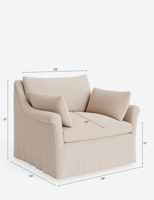 Portola Rolled Arm Slipcover Chair : Blush Performance Striated Velvet