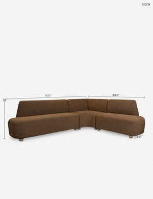 Monique Corner Dining Banquette : Mushroom / 111.5