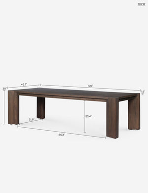 Boone Outdoor Dining Table : Brown / 86