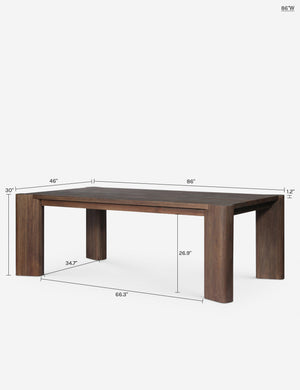 Boone Outdoor Dining Table : Brown / 86