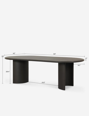 Gilda Outdoor Oval Dining Table : Dark Brown
