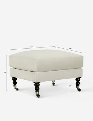 Fabienne Ottoman : Moss Performance Striated Velvet / Chocolate and Pewter