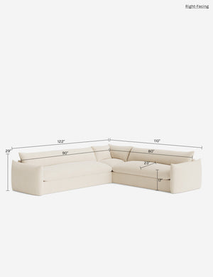 Banks Corner Sectional Sofa : Ivory Modern Boucle / Right-Facing