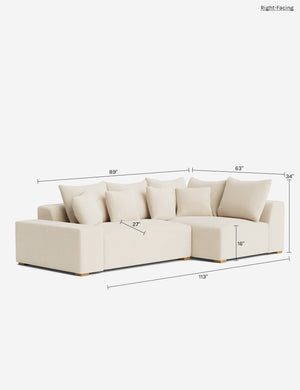 Clayton Sectional Sofa : White Boucle / Right-Facing
