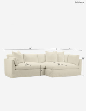 Coen Slipcover Sectional Sofa : White / Left-Facing