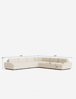 Hill Modular Corner Sectional Sofa : Creme Luxe Boucle